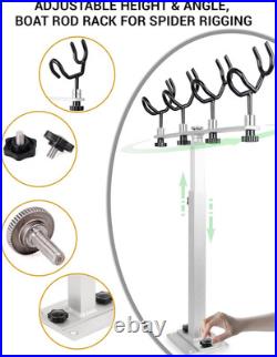 Heavy-Duty Aluminum Spider Rigging Rod Holder for Boats, Adjustable 16.5-30.5