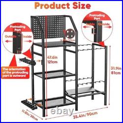 Heavy Duty Fishing Rod Holders Rack 3 Tier Storage for 18 Rods, Metal Organize