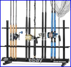 Heavy-Duty Fishing Rod Rack with 48 Slot Capacity Perfect for Garage Displays