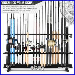 Heavy-Duty Fishing Rod Rack with 48 Slot Capacity Perfect for Garage Displays