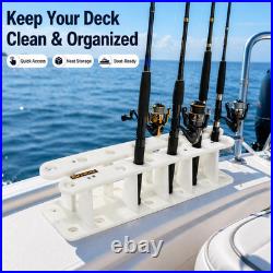 Heavy-Duty HDPE Fishing Rod Holder Rack for 12 Rods Deck & Dock Mount Rod Stor