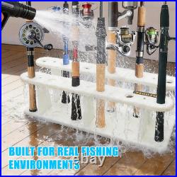 Heavy-Duty HDPE Fishing Rod Holder Rack for 12 Rods Deck & Dock Mount Rod Stor