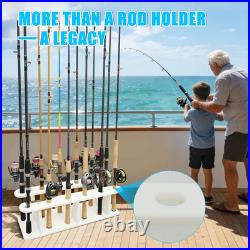 Heavy-Duty HDPE Fishing Rod Holder Rack for 12 Rods Deck & Dock Mount Rod Stor