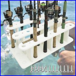 Heavy-Duty HDPE Fishing Rod Holder Rack for 18 Rods Deck & Dock Mount Rod Stor