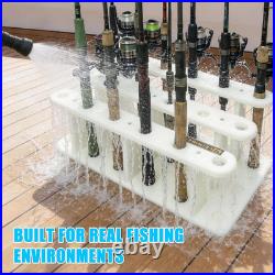 Heavy-Duty HDPE Fishing Rod Holder Rack for 18 Rods Deck & Dock Mount Rod Stor