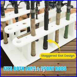 Heavy-Duty HDPE Fishing Rod Holder Rack for 18 Rods Deck & Dock Mount Rod Stor