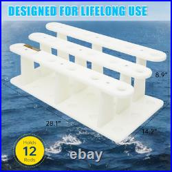 Heavy-Duty HDPE Fishing Rod Holder Rack for 18 Rods Deck & Dock Mount Rod Stor