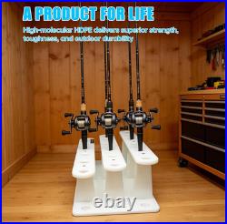 Heavy-Duty HDPE Fishing Rod Holder Rack for 18 Rods Deck & Dock Mount Rod Stor