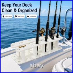 Heavy-Duty HDPE Fishing Rod Holder Rack for Deck & Dock Mount Rod 12 Rods