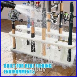 Heavy-Duty HDPE Fishing Rod Holder Rack for Deck & Dock Mount Rod 12 Rods