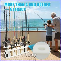 Heavy-Duty HDPE Fishing Rod Holder Rack for Deck & Dock Mount Rod 12 Rods
