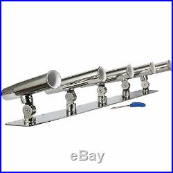 Heavy Duty Stainless Steel 316 5 Fishing Rod Holders Angle Adjustable US Ship
