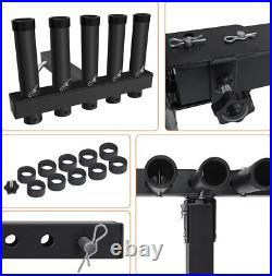 Hitch Mount Fishing Rod Holder, Pole Rack for Truck with Small, Black