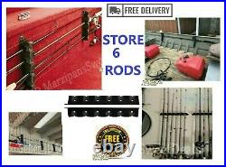 Horizontal Rod Rack Holder Storage Truck Car Wall Mount Fishing Pole Gear Boat