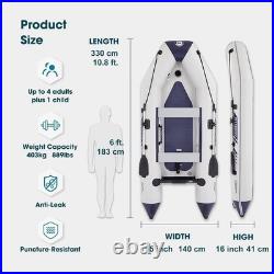Inflatable Dinghy Boats Raft Fishing Pontoon Boat Set with Fishing Rod Holders