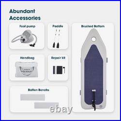 Inflatable Dinghy Boats Raft Fishing Pontoon Boat Set with Fishing Rod Holders