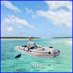 Inflatable Dinghy Boats Raft Fishing Pontoon Boat Set with Fishing Rod Holders