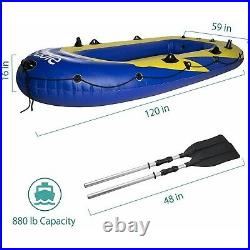 Inflatable Excursion Boat Set For Fish Rod Holders, Pump & 2 Oars SA-HF024