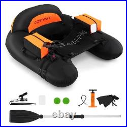 Inflatable Float Tube withAdjustable Fishing Rod Holder Fish Hook Stator Flippers