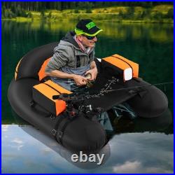 Inflatable Float Tube withAdjustable Fishing Rod Holder Fish Hook Stator Flippers