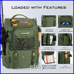 Karryall Fishing Tackle Backpack with Rod Holders 4 Tackle Boxes 40L Large