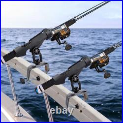 LBW Boat Fishing Rod Holder Clamp on Rod Holder 360 Degree Adjustable Dual-use F