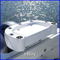 Large Fiberglass Bait Board with 5 Rod Holders, 2 Cup Holders and Bait Storage