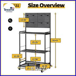 Large Size Fishing Rod Holders for Garage, 3-Tier Fishing Pole Rack with Pegboar