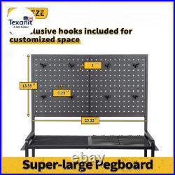 Large Size Fishing Rod Holders for Garage, 3-Tier Fishing Pole Rack with Pegboar