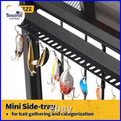 Large Size Fishing Rod Holders for Garage, 3-Tier Fishing Pole Rack with Pegboar