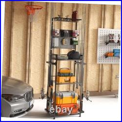 Large Size Fishing Rod Holders for Garage, Heavy Duty 4-Tier 1-Standard Black