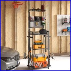 Large Size Fishing Rod Holders for Garage, Heavy Duty 4-Tier 1-Standard Black