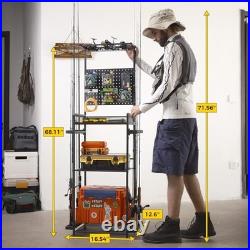 Large Size Fishing Rod Holders for Garage, Heavy Duty 4-Tier 1-Standard Black Large Size Fishing Rod Holders for Garage, Heavy Duty 4-Tier 1-Standard Black