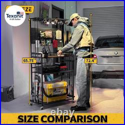 Large Size Fishing Rod Holders for Garage, Heavy Duty 4-Tier Fishing Pole Rack H