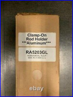 Lee's Part # RA5203GL Clamp-On Rod Holder Alum Horizontal Tulip Size #3