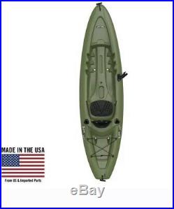 Lifetime Triton 10 Foot Green Polyethylene Single Man Fishing Kayak Rod Holders