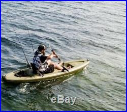 Lifetime Triton 10 Foot Green Polyethylene Single Man Fishing Kayak Rod Holders