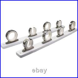 MARINE CITY 316 Stainless Steel Fishing Rod Storage Hanger Rack White Poly Board