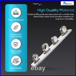 MARINE CITY 316 Stainless Steel Fishing Rod Storage Hanger Rack White Poly Board