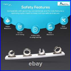 MARINE CITY 316 Stainless Steel Fishing Rod Storage Hanger Rack White Poly Board