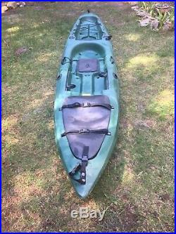 Malibu X-Factor Drk Green Fishing Kayak 14.5ft, 4 rod holders, 2 Dry Storage