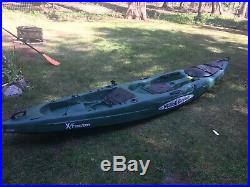 Malibu X-Factor Drk Green Fishing Kayak 14.5ft, 4 rod holders, 2 Dry Storage