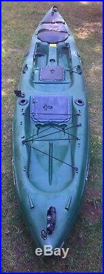 Malibu X-Factor Drk Green Fishing Kayak 14.5ft, 4 rod holders, 2 Dry Storage