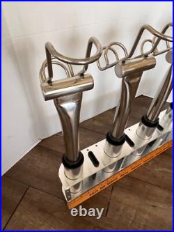 Marine 5-Rod Fishing Rod Port Side Holder Aluminum withStainless Snapper Inserts Marine 5-Rod Fishing Rod Port Side Holder Aluminum withStainless Snapper Inserts
