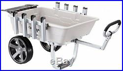 Marine Cart Fish Wagon Wheelbarrow Utility Foldable Picnic Event Poly Rod Holder