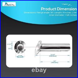 Marine City 316 Stainless Steel Fishing Rod Holder Drain Flush Mount 30° Angle