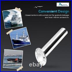 Marine City 316 Stainless Steel Fishing Rod Holder Drain Flush Mount 30° Angle