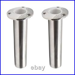 Marine City 90° Deluxe Fishing Flush Mount Rod Holder 316 SS with Drain Boat 2 Pcs