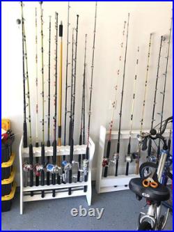 Marlin Fishing Pole Rack, Holds 24 Fishing Rods and Reels, Weather-Resistant, Ga