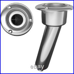 Mate Series C1015D Stainless Steel Rod Cup Holder 15° Drain Round Top Boat